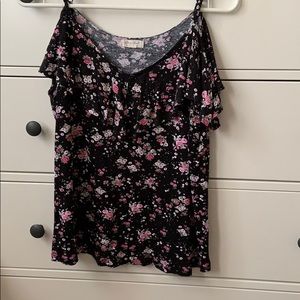 Black Floral Flowy Tank Top